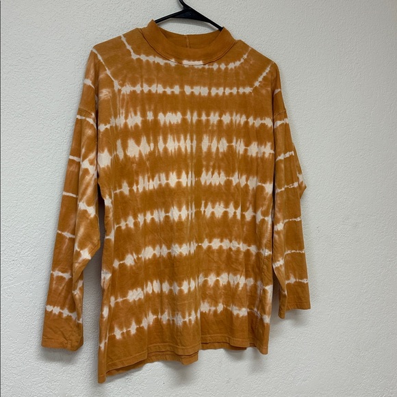 Free People Orange Tie-Dye Long Sleeve Tee - Picture 3 of 4